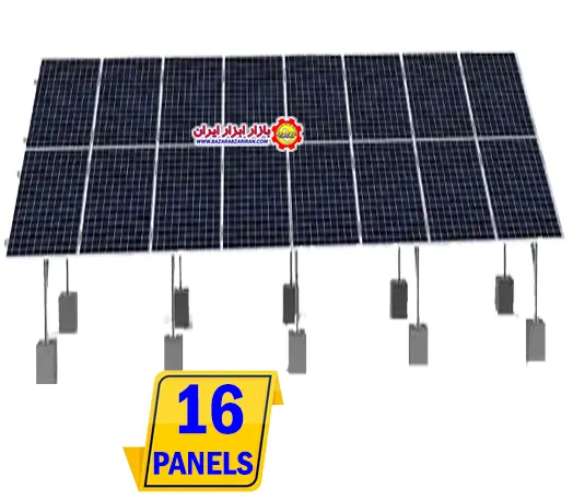 سازه پنل خورشیدی 16 پنل 2 ردیفه