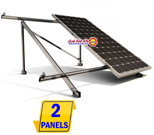 سازه پنل خورشیدی 2 پنل تک ردیفه