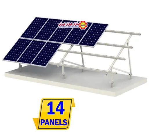 سازه پنل خورشیدی 14 پنل 2 ردیفه